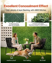 Sugift Artificial Grass Wall Panels, Milan Greenery Boxwood for Privacy