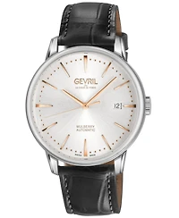 Gevril Men's Mulberry Swiss Automatic Italian Leather Strap Watch