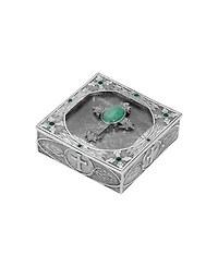 Symbols of Faith Pewter Jade Green Semi Precious Rosary Box
