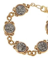 Symbols of Faith Gold Pewter Tone Angel Clasp Bracelet