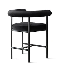 Maison Boucle 24" Velvet Counter Height Bar Stools with Arms, Metal Frame, Set of 2