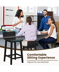 Gymax 4PCS kitchen bar stools counter height mid century chairs