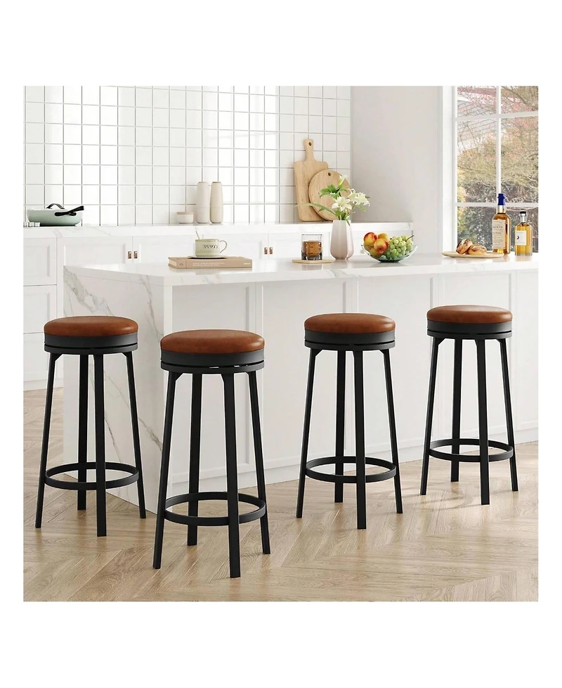 gaomon Dining Chair 4 Pcs Home Kitchen 360 Degrees Swivel Bar Stool Set Of 4 for Kitchen Dining Room
