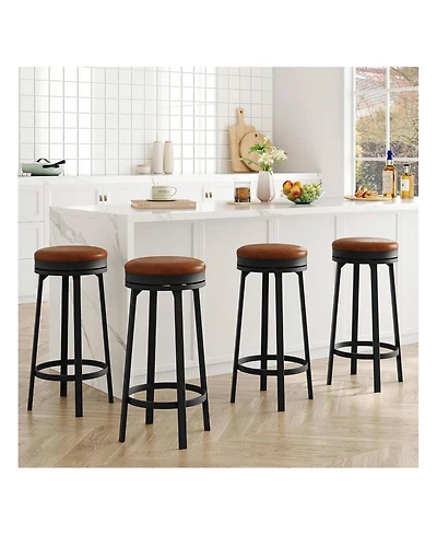 gaomon Dining Chair 4 Pcs Home Kitchen 360 Degrees Swivel Bar Stool Set Of 4 for Kitchen Dining Room