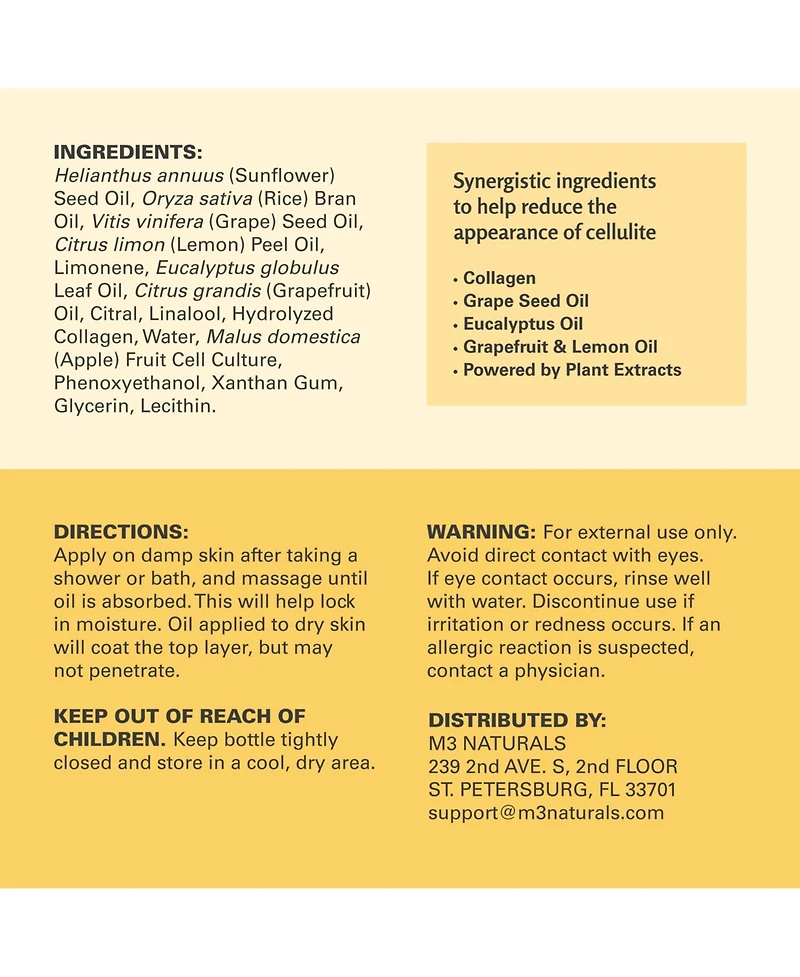 M3 – Anti-Cellulite Massage Oil | 16oz