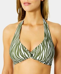 Anne Cole Women's V-Neck Halter Tie Back Swim Top