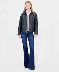 CoffeeShop Women's Oversized Faux Leather Coat