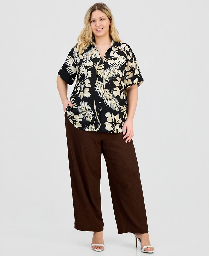 Anne Klein Essentials Plus Half-Sleeve Blouse
