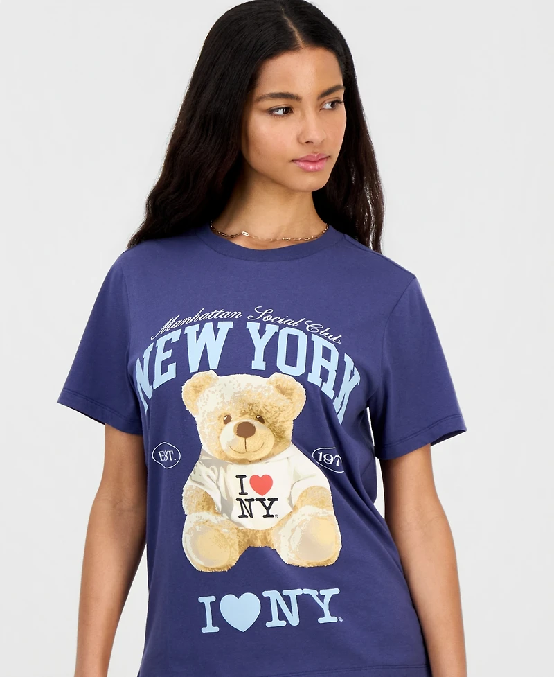 Grayson Threads, The Label Juniors' I Love Ny Bear Graphic-Print Tee