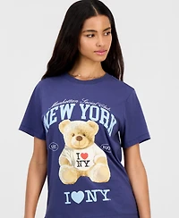 Grayson Threads, The Label Juniors' I Love Ny Bear Graphic-Print Tee
