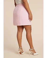 Eloquii Women's Tweed Mini Skirt