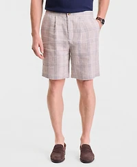 Club Room Men's Dash Plaid Linen Shorts, Macy's Exclusive - Yd