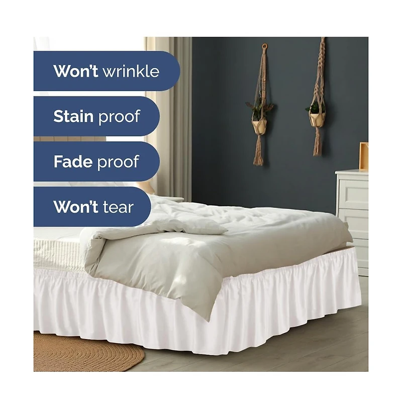 Cgk Unlimited Ruffled Elastic Wrap Around Bedskirt Inch Drop