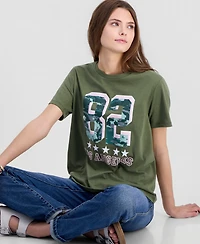 Love Tribe Junior's La Number Camo Crewneck Tee
