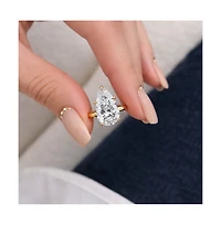 Dloria 2 ct. Pear-Cut Moissanite VVS1 Ring Gold Vermeil or Sterling Silver Isabella