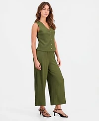 Bar Iii Womens Textured Knit Vest Textured Knit Pull On Pants Macys Exclusive