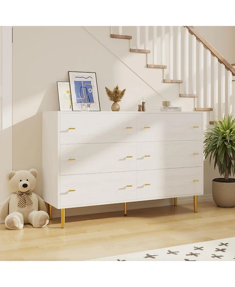 gaomon 47.2" Wide 6-Drawer Dresser