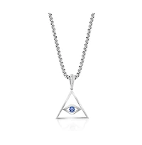 Metallo Stainless Steel, Triangle Evil Eye Cz Necklace