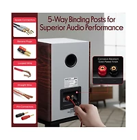 Pyle 5.25 Home Theater Bookshelf Speakers - 2-Way HiFi Sound with Wall Mount Bracket (PHQBS53CH)