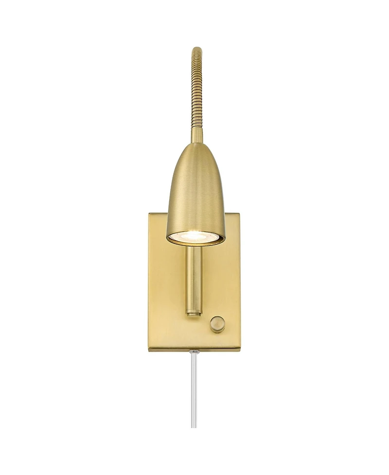 360 Lighting Lido Mid Century Modern Wall Lamp Warm Plug-in 2 1/4" Fixture Adjustable Gooseneck for Bedroom Reading Living Room Hallway House