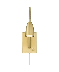 360 Lighting Lido Mid Century Modern Wall Lamp Warm Plug-in 2 1/4" Fixture Adjustable Gooseneck for Bedroom Reading Living Room Hallway House