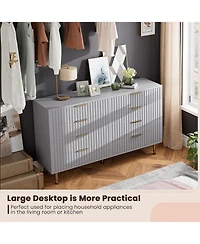 gaomon Tall Fluted 8-Drawer Dresser, Modern Chest with Metal Handle