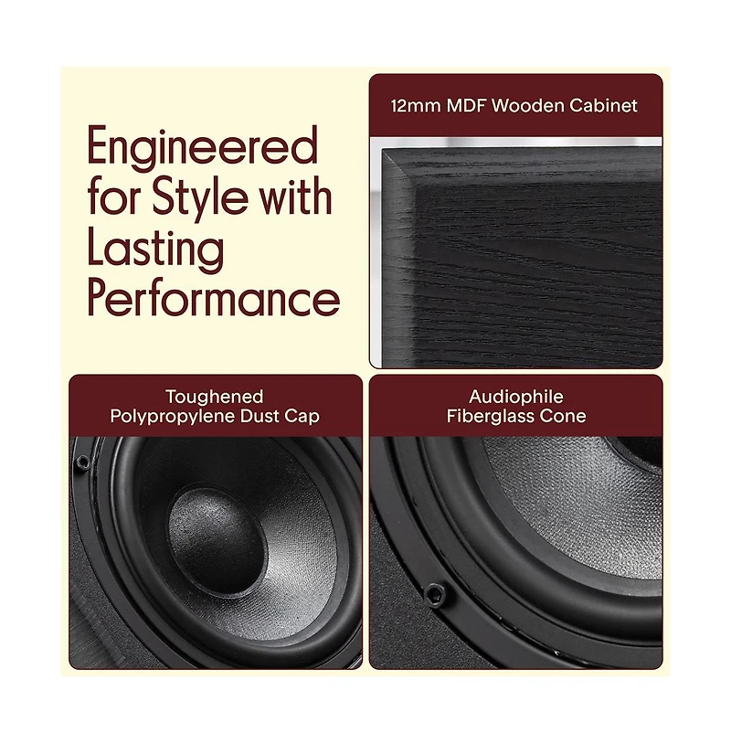 Pyle 5.25 Home Theater Bookshelf Speakers - 2-Way HiFi Sound with Wall Mount Bracket (PHQBS53BK)