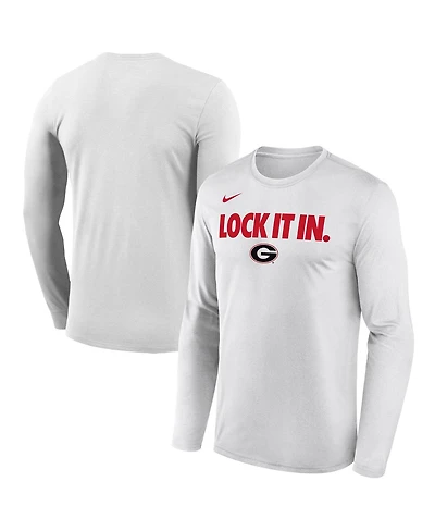 Nike Men's White Georgia Bulldogs 2026 On-Court Bench Long Sleeve T-Shirt
