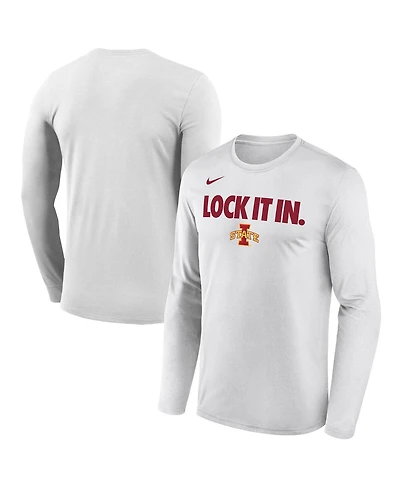 Nike Men's White Iowa State Cyclones 2026 On-Court Bench Long Sleeve T-Shirt
