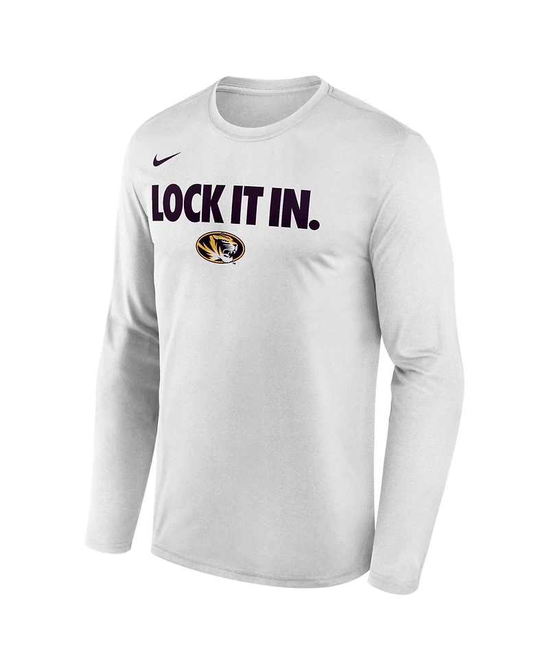 Nike Men's White Missouri Tigers 2026 On-Court Bench Long Sleeve T-Shirt