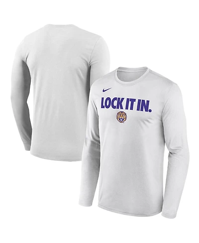 Nike Men's White Lsu Tigers 2026 On-Court Bench Long Sleeve T-Shirt