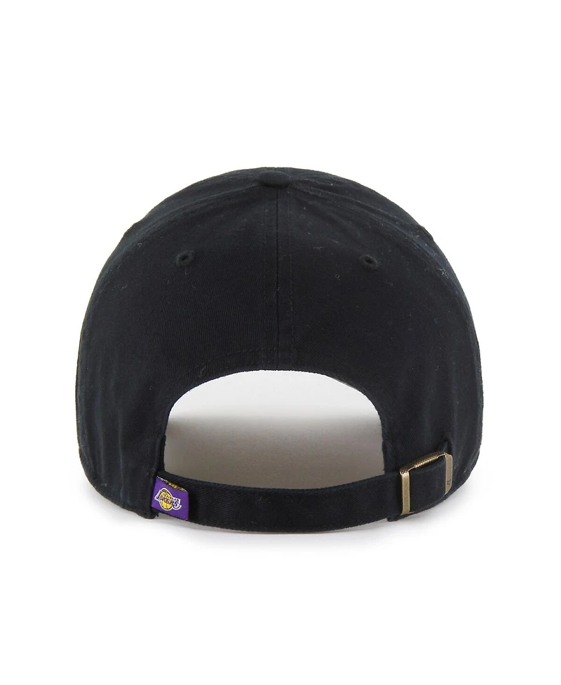 '47 Brand Men's Los Angeles Lakers Black on Black Clean Up Adjustable Hat