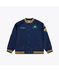 Mitchell & Ness Men's Navy Notre Dame Fighting Irish Double Clutch Lightweight Satin Full-Snap Jacket