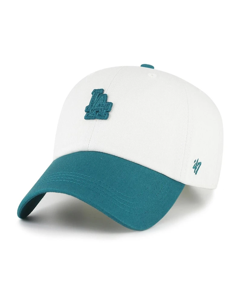 '47 Brand Men's White/Teal Los Angeles Dodgers Contemporary Tonal Clean Up Adjustable Hat
