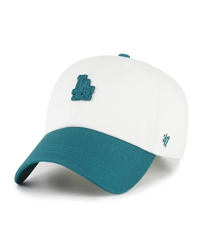 '47 Brand Men's White/Teal Los Angeles Dodgers Contemporary Tonal Clean Up Adjustable Hat