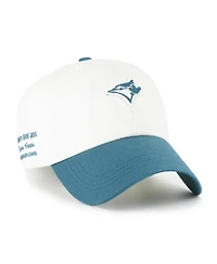 '47 Brand Men's White/Teal Toronto Blue Jays Contemporary Tonal Clean Up Adjustable Hat