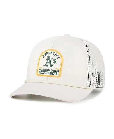 '47 Brand Men's Cream Athletics Gravestone Adjustable Trucker Hat