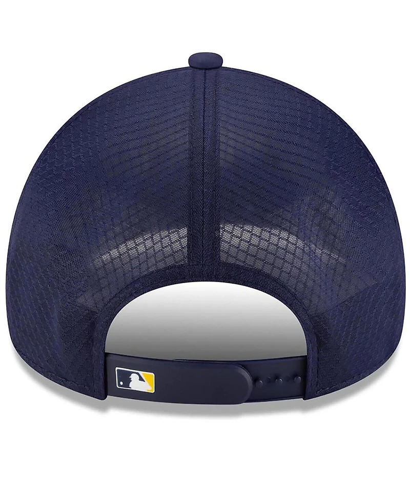 New Era Men's Navy Milwaukee Brewers 2026 Batting Practice Apex 9FORTY Adjustable Trucker Hat