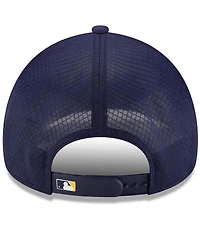 New Era Men's Navy Milwaukee Brewers 2026 Batting Practice Apex 9FORTY Adjustable Trucker Hat