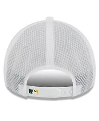 New Era Men's White Athletics 2026 Batting Practice Apex 9FORTY Adjustable Trucker Hat