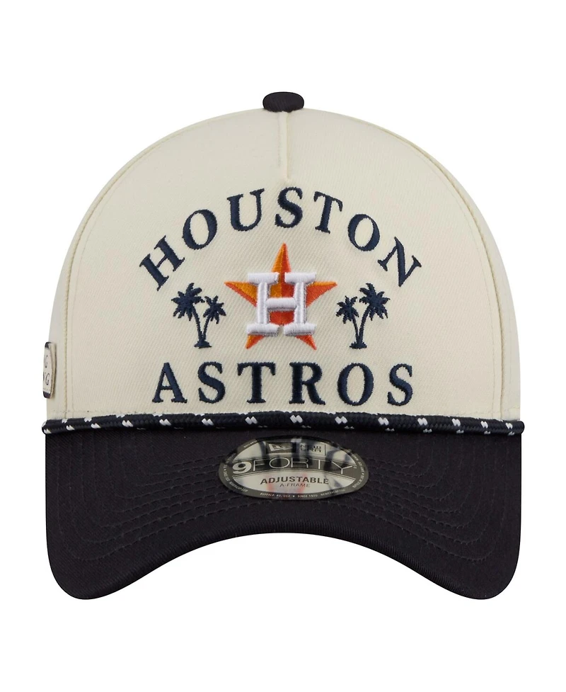 New Era Men's Cream Houston Astros 2026 Spring Training Fan Pack Rope A-Frame 9FORTY Adjustable Hat