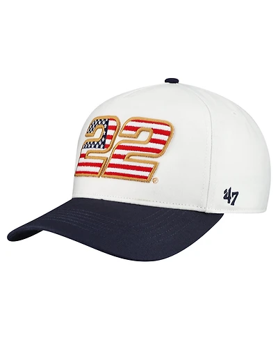 '47 Brand Men's White Joey Logano Flag Fill Two-Tone Team Adjustable Hitch Hat