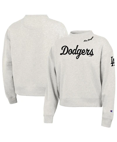 Champion Women's Stone Los Angeles Dodgers Triumph Tri-Blend Sweatshirt