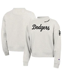 Champion Women's Stone Los Angeles Dodgers Triumph Tri-Blend Sweatshirt