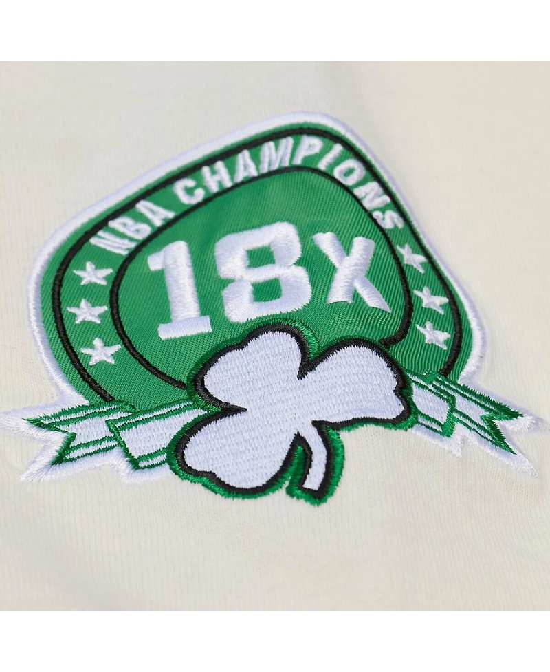 Mitchell & Ness Men's Cream Boston Celtics Hardwood Classics Chainstitch Premium T-Shirt