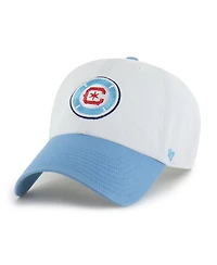 '47 Brand Men's White/Light Blue Chicago Fire Two-Tone Clean Up Adjustable Hat