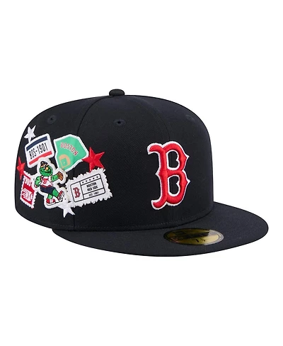 New Era Men's Navy Boston Red Sox City Patch 59FIFTY Fitted Hat