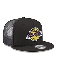 New Era Men's Black Los Angeles Lakers Core Logo Meshback 9FIFTY Snapback Hat