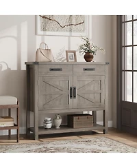 gaomon Modern Farmhouse Coffee Bar Cabinet with Drawers and Shelf