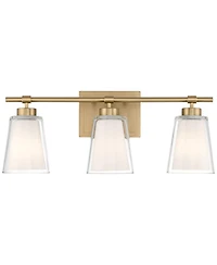 Regency Hill Abigail 21" Wide Soft Opal Glass 3-Light Bath Light